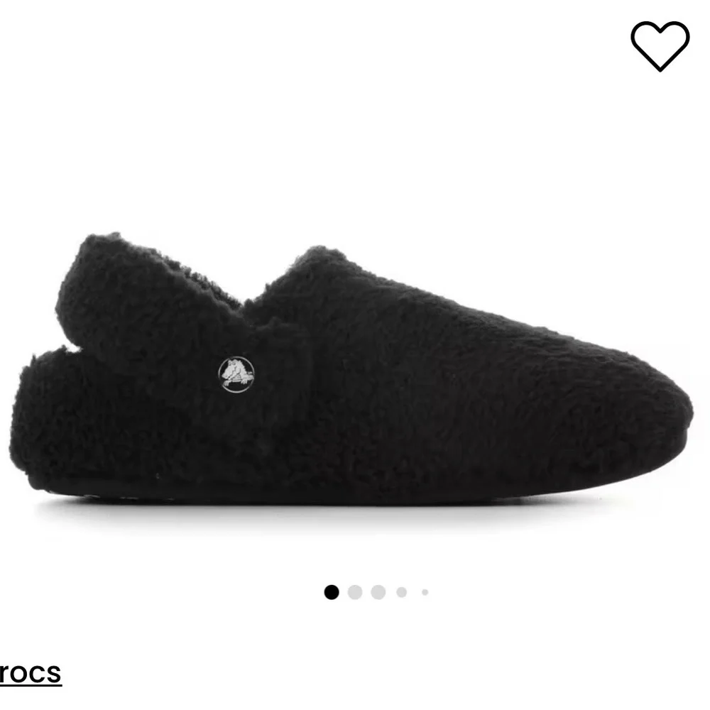 CROCS Black Fuzzy Slippers New! - Picture 1 of 7
